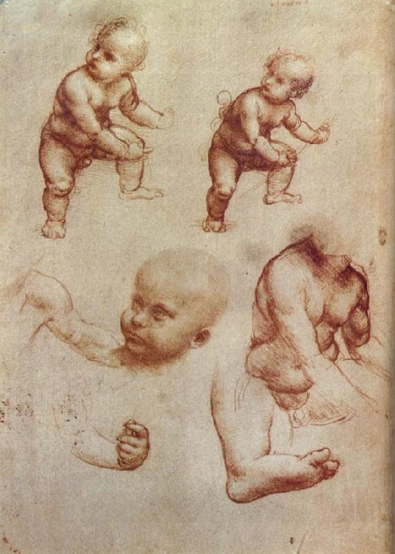 LEONARDO da Vinci Drawing of an Infant Sweden oil painting art